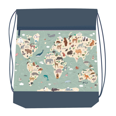 Vrecko na prezúvky World Map