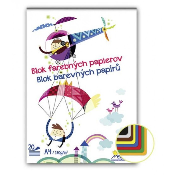 Blok farebných papierov A4
