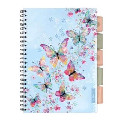 Špirálový zošit A4 s rozraďovačom BUTTERFLY