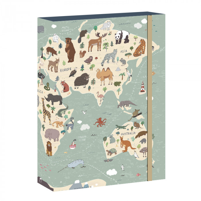 Školský box na zošity A4 World Map