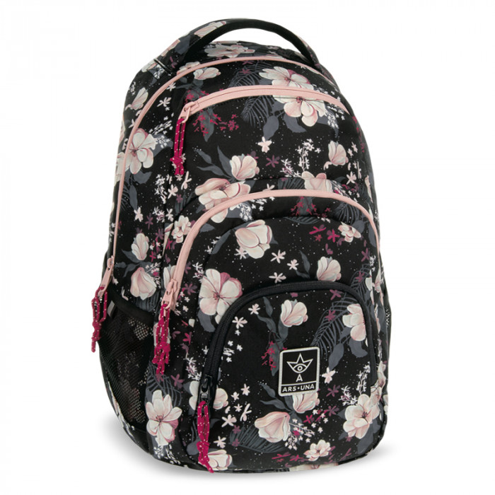 Študentský batoh Flowery Black Študentský batoh Flowery Black